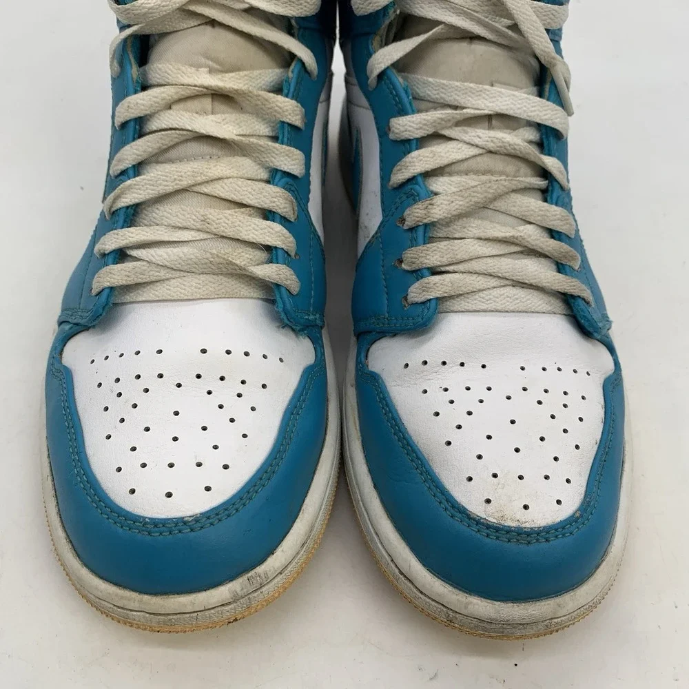 Nike Air Jordan 1 Mid Aquatone Shoes Mens 9 Celestial Gold White Sneakers